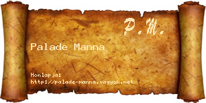 Palade Manna névjegykártya